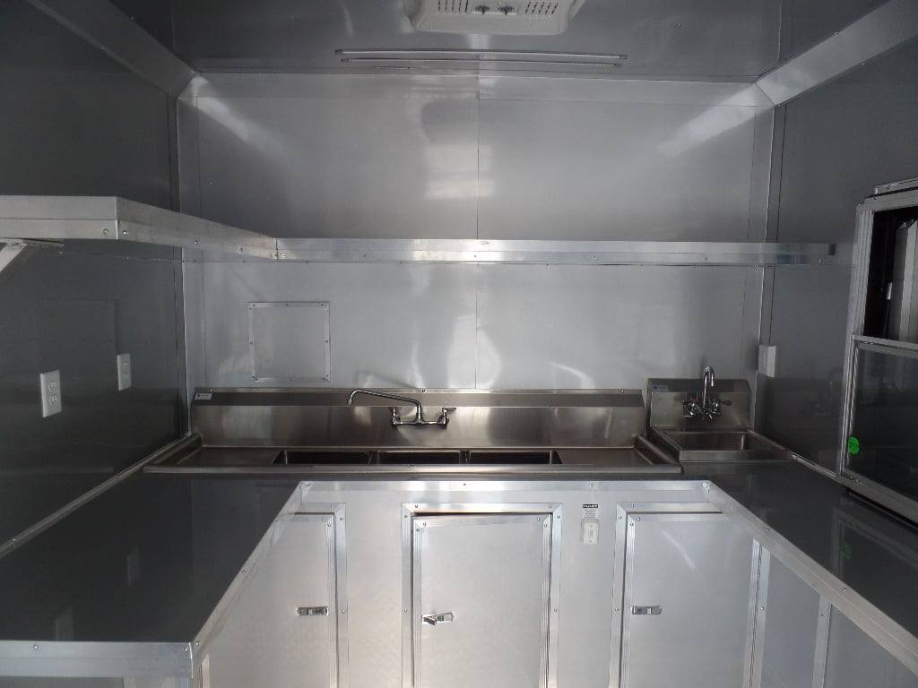 8.5′ x 26′ Red BBQ Event Catering Concession Food Trailer — photo 11