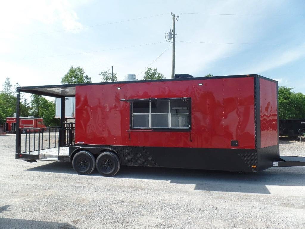 8.5′ x 26′ Red BBQ Event Catering Concession Food Trailer — photo 6
