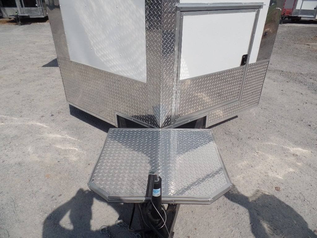 8.5′ x 22′ White Concession Porch Style BBQ Trailer With Appliances — photo 4