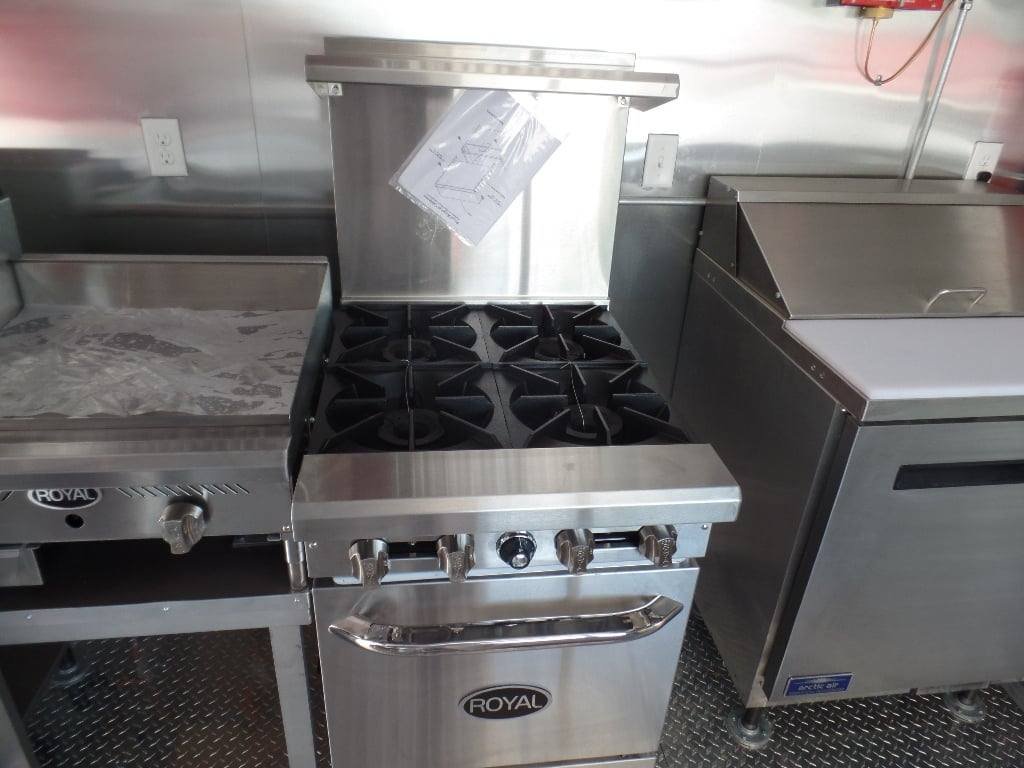 8.5′ x 22′ White Concession Porch Style BBQ Trailer With Appliances — photo 14