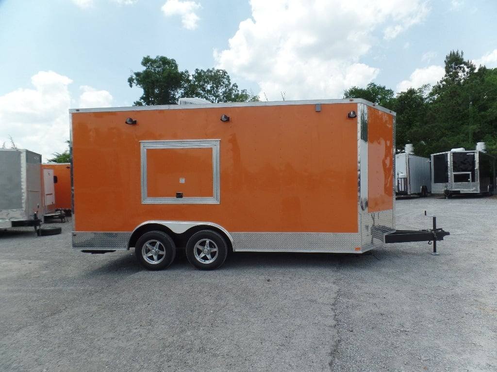 8.5′ x 16′ Orange Food Catering Event Concession Trailer — photo 6