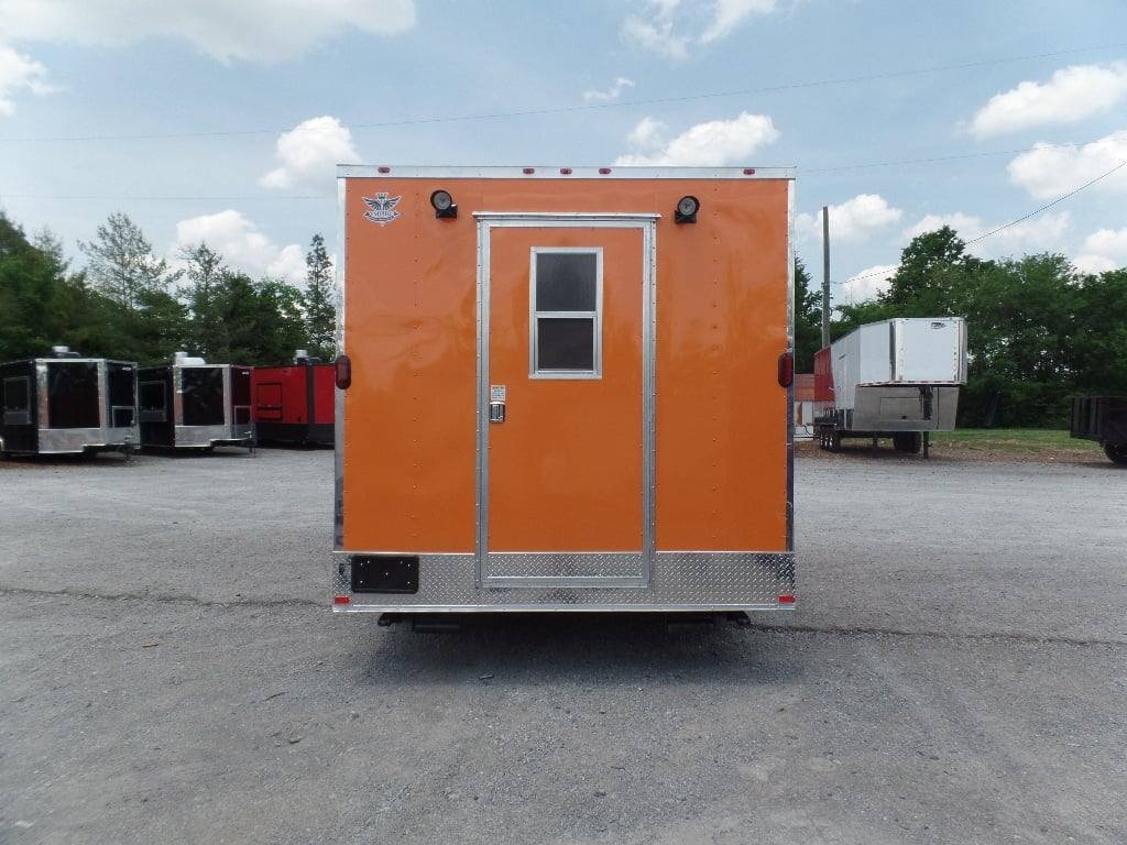 8.5′ x 16′ Orange Food Catering Event Concession Trailer — photo 2