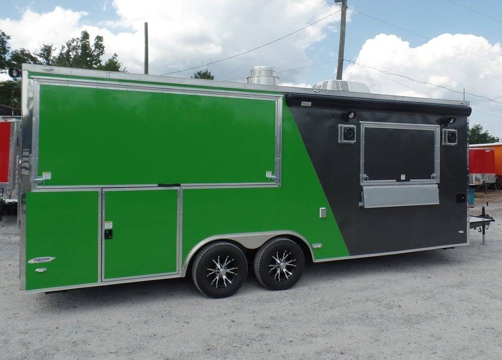 8.5′ x 22′ Concession Food Trailer Grey/Green BBQ Event Catering — photo 4