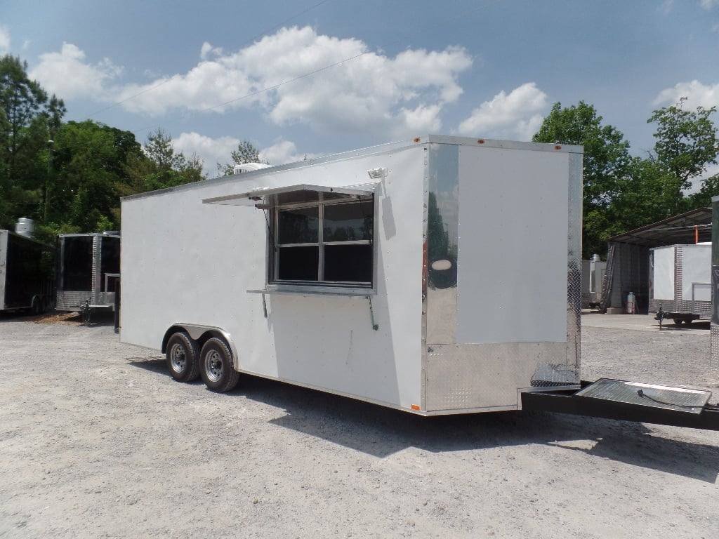 8.5′ x 20′ White Concession Food Trailer