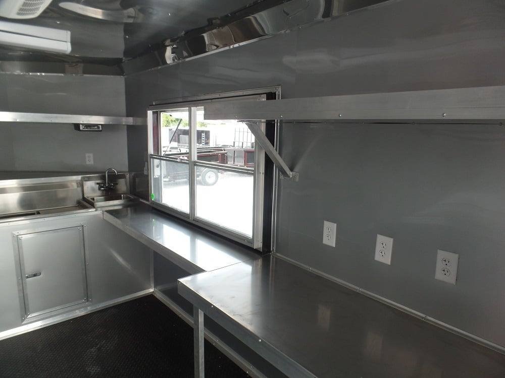 8.5′ x 22′ Concession Food Trailer Grey/Green BBQ Event Catering — photo 8