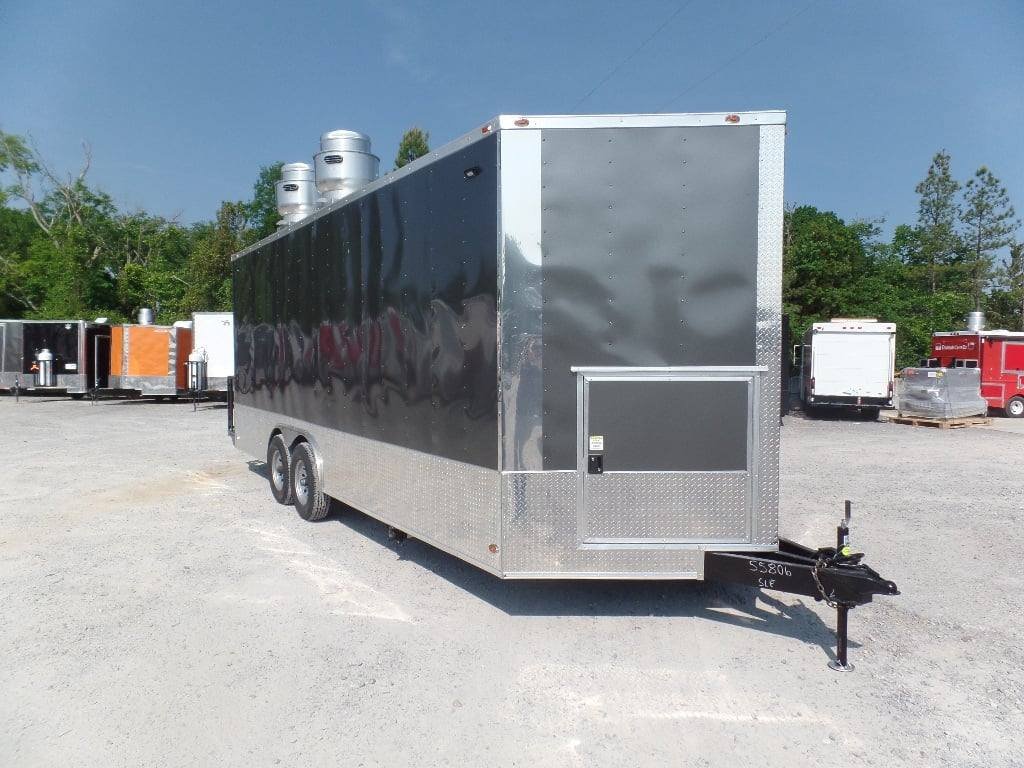 8.5′ x 22′ Concession Med. Charcoal Grey Food Catering Event Trailer — photo 4