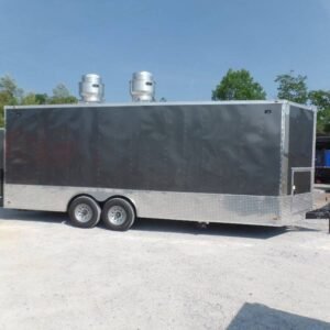 8.5' x 22' Concession Med. Charcoal Grey Food Catering Event Trailer