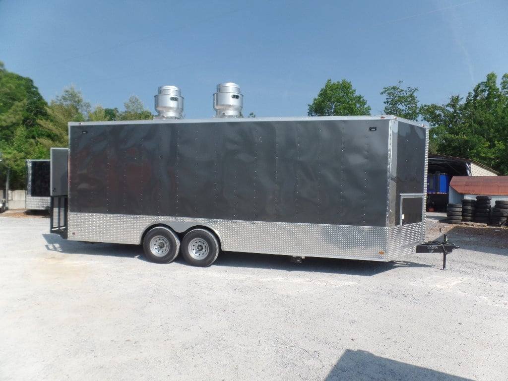 8.5′ x 22′ Concession Med. Charcoal Grey Food Catering Event Trailer
