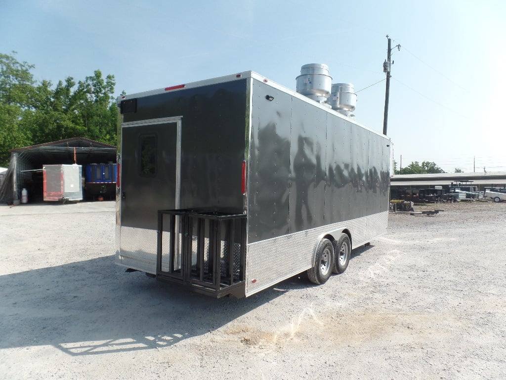 8.5′ x 22′ Concession Med. Charcoal Grey Food Catering Event Trailer — photo 10