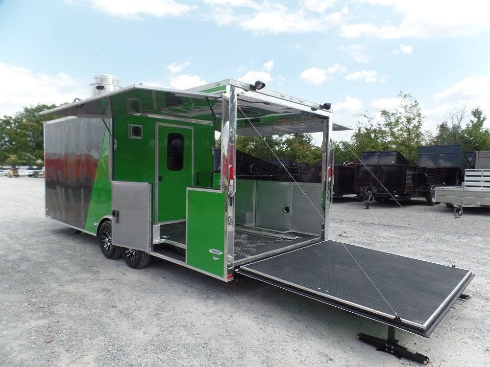 8.5′ x 22′ Concession Food Trailer Grey/Green BBQ Event Catering — photo 6