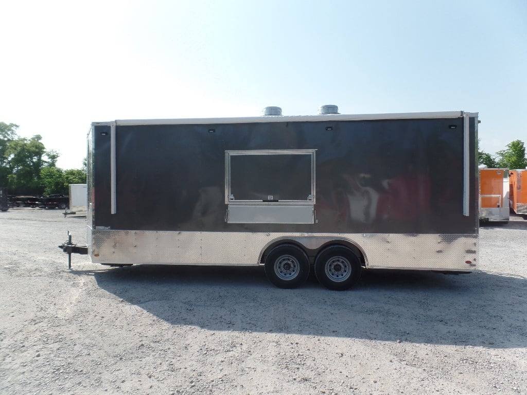 8.5′ x 22′ Concession Med. Charcoal Grey Food Catering Event Trailer — photo 2