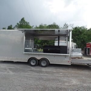 8.5' x 20' Concession Food Dove Grey BBQ Trailer With Appliances