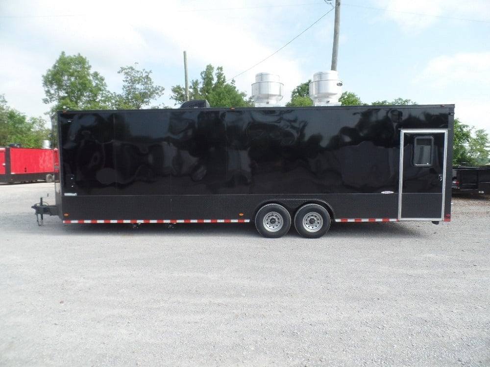 8.5′ x 28′ Black Concession Food Event Trailer — photo 15