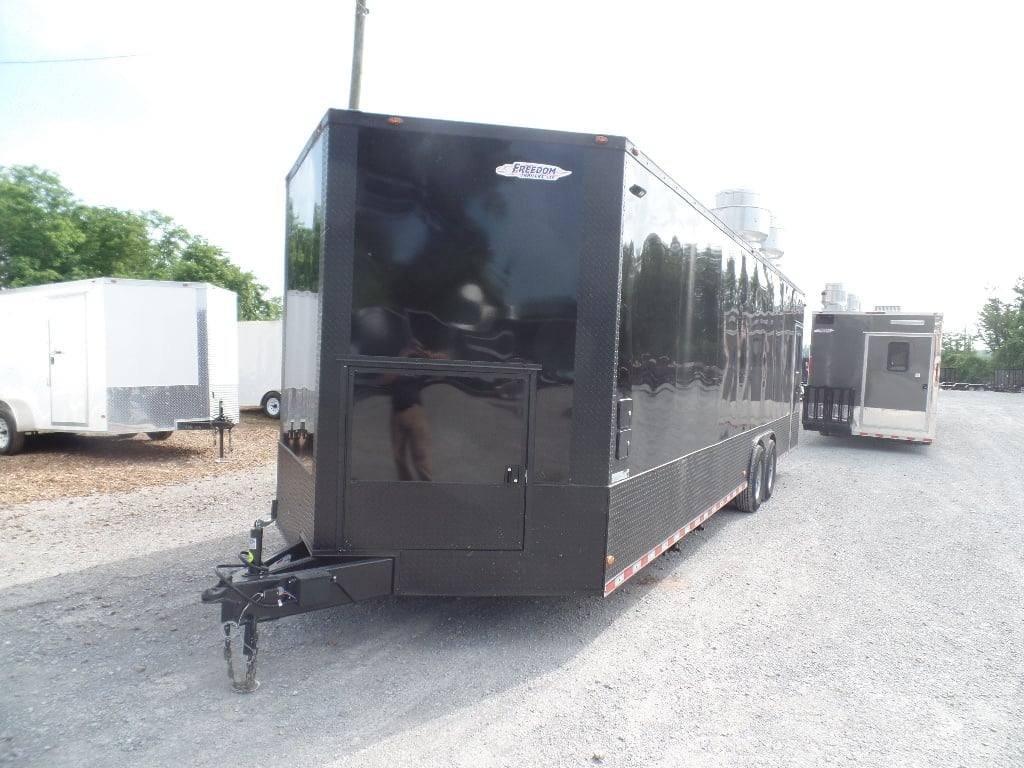 8.5′ x 28′ Black Concession Food Event Trailer — photo 12