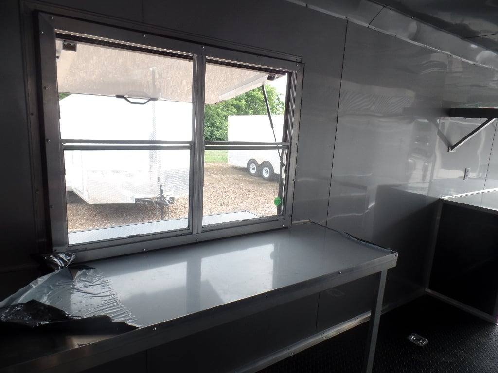 8.5′ x 28′ Black Concession Food Event Trailer — photo 11