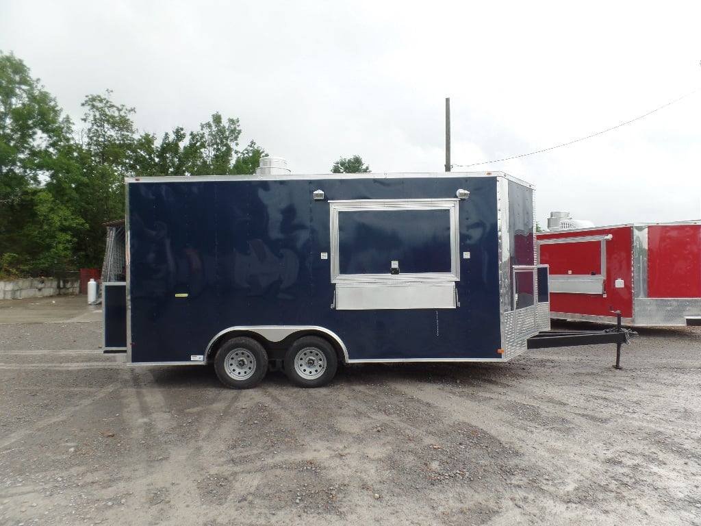 8.5′ x 16′ Indigo Blue Concession Food Trailer — photo 2