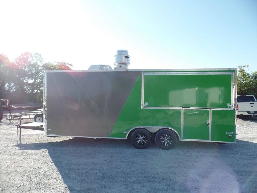 8.5′ x 22′ Concession Food Trailer Grey/Green BBQ Event Catering — photo 2