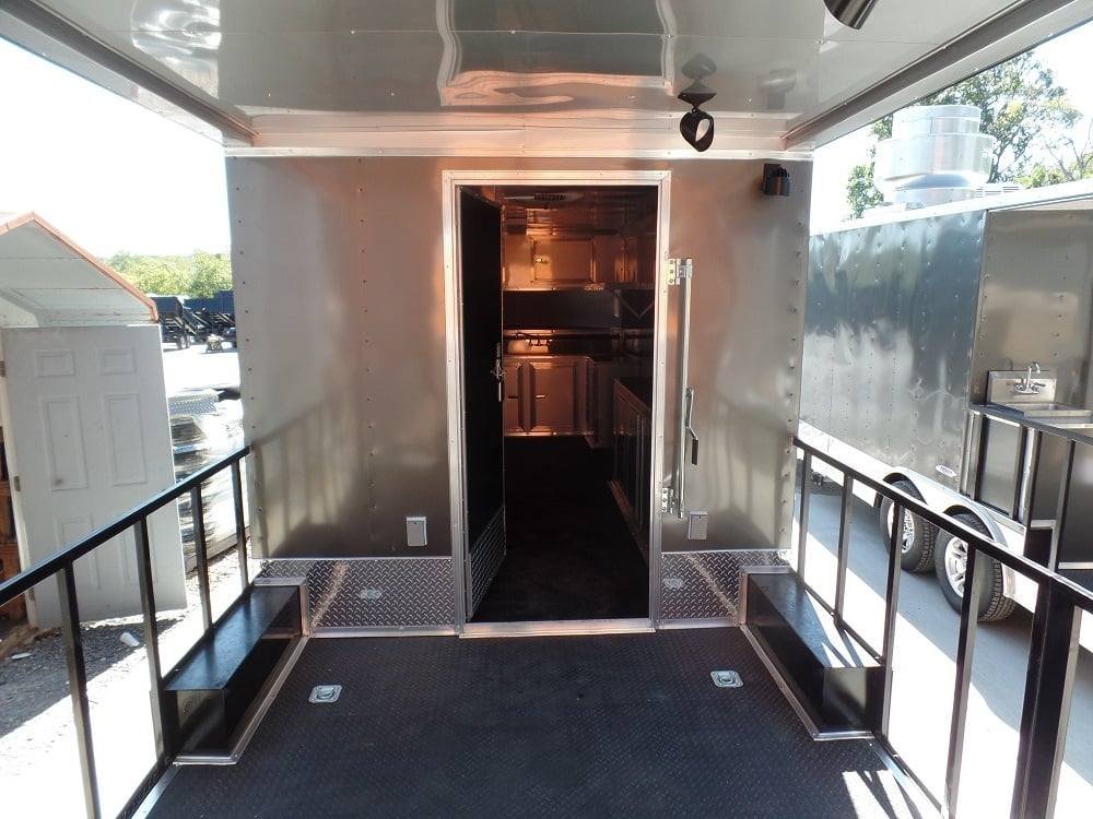 8.5′ x 30′ Concession Food Trailer Charcoal Grey BBQ Food Event Catering — photo 9