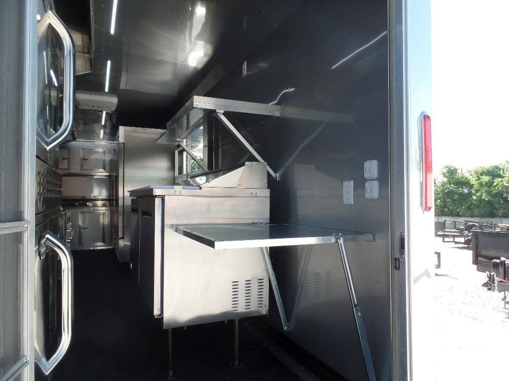 8.5′ x 36′ Gooseneck Charcoal Grey Concession Food Trailer With Appliances — photo 8