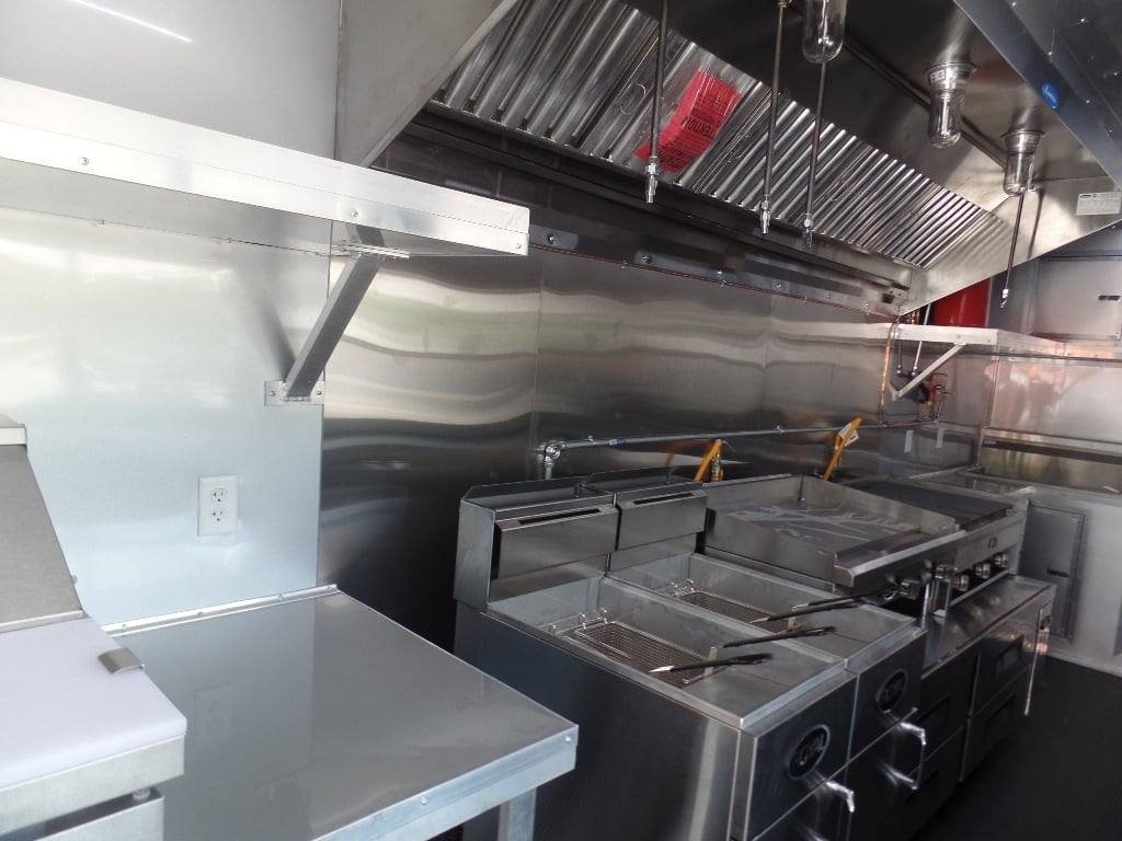 8.5′ x 36′ Gooseneck Charcoal Grey Concession Food Trailer With Appliances — photo 9