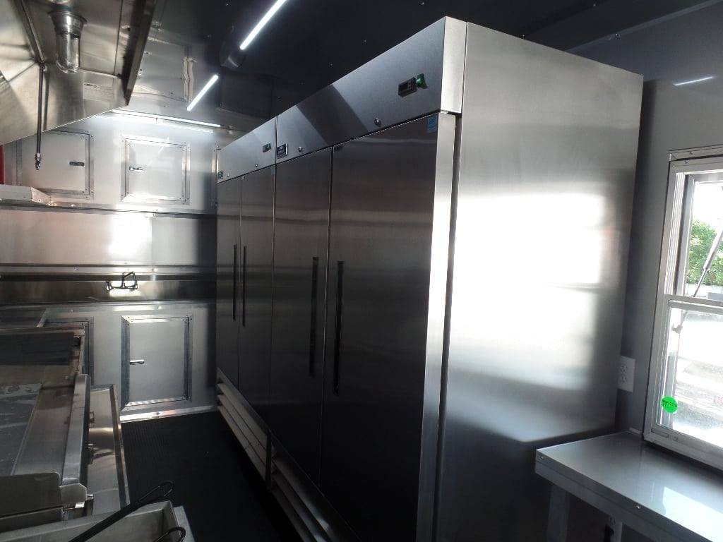 8.5′ x 36′ Gooseneck Charcoal Grey Concession Food Trailer With Appliances — photo 12
