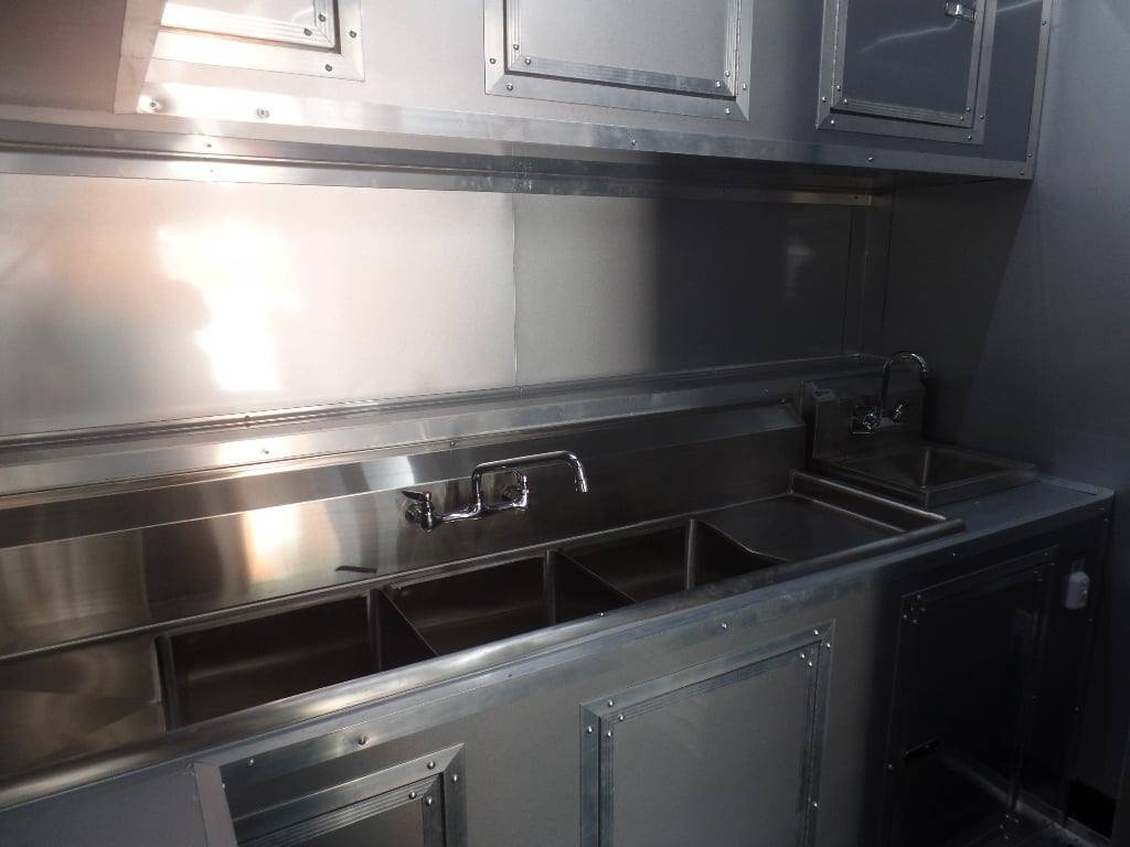8.5′ x 36′ Gooseneck Charcoal Grey Concession Food Trailer With Appliances — photo 13