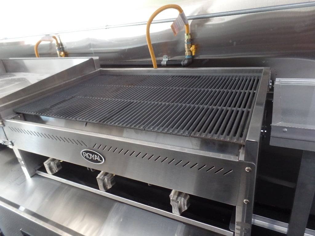 8.5′ x 36′ Gooseneck Charcoal Grey Concession Food Trailer With Appliances — photo 4