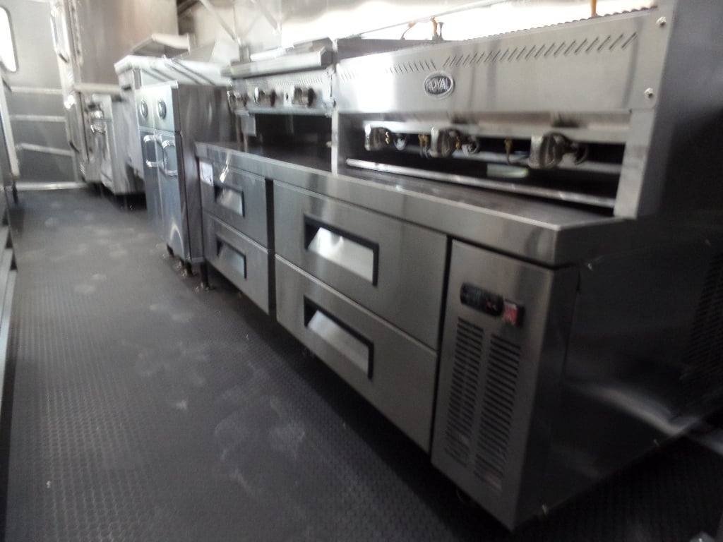 8.5′ x 36′ Gooseneck Charcoal Grey Concession Food Trailer With Appliances — photo 10