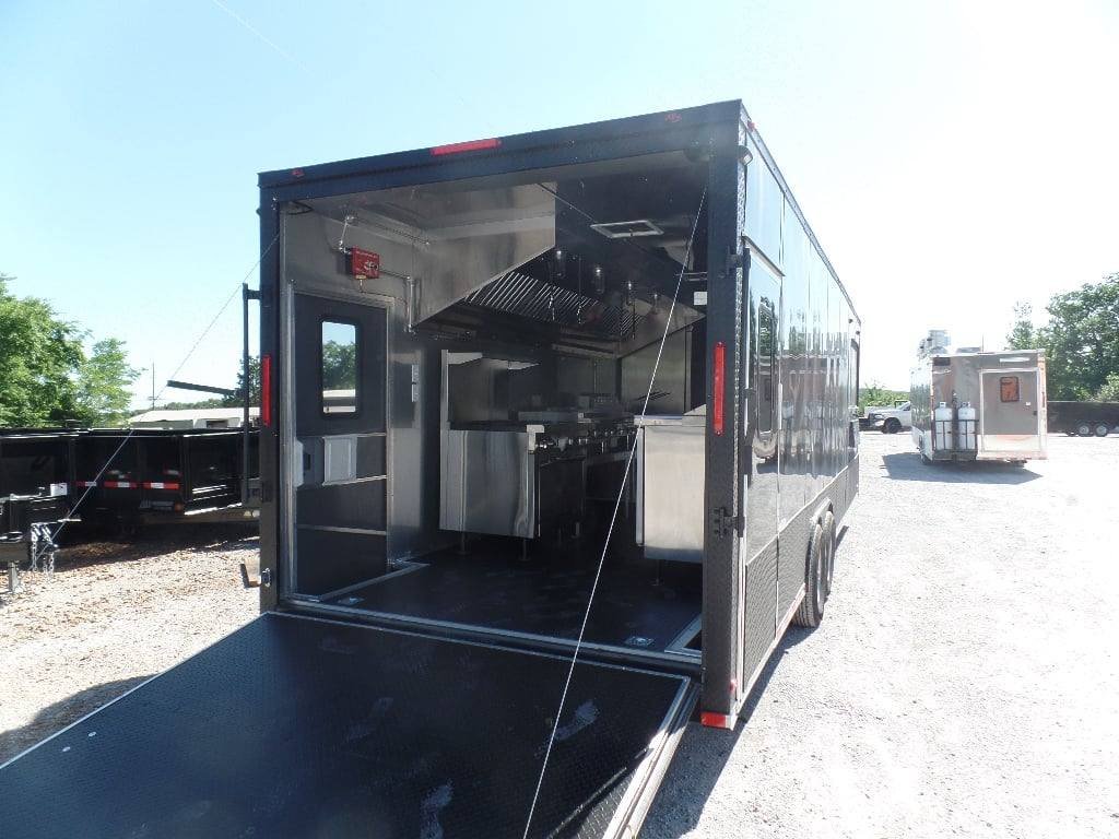 8.5′ x 28′ Food Concession Black Trailer With Appliances — photo 6