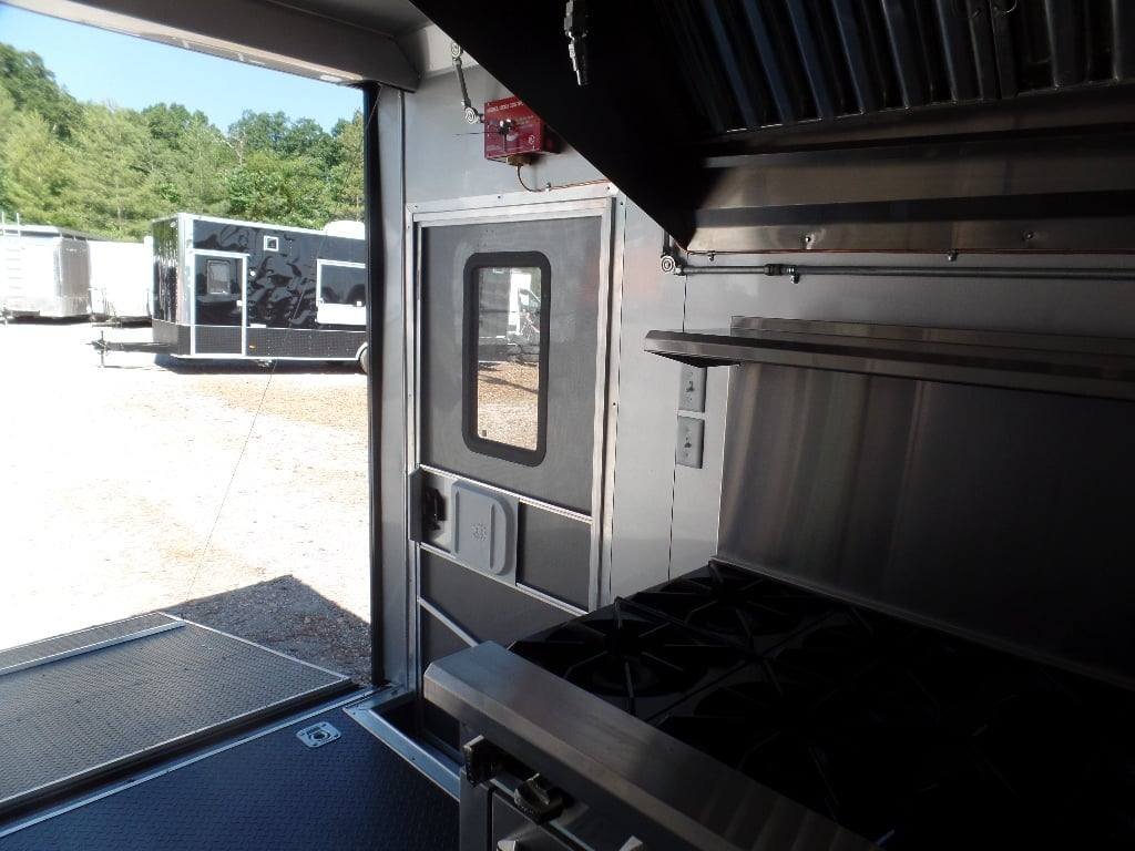 8.5′ x 28′ Food Concession Black Trailer With Appliances — photo 14