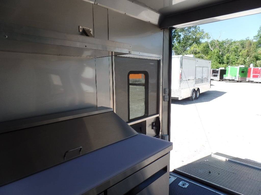 8.5′ x 28′ Food Concession Black Trailer With Appliances — photo 8