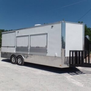 8.5' x 22' White Concession Food Trailer