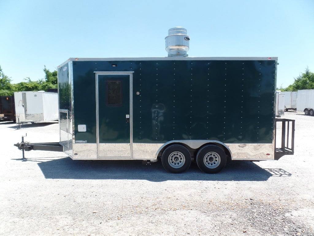 8.5′ x 16′ Emerald Green Food Event Concession Trailer — photo 3