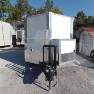 8.5 x 20 white concession trailer BBQ-ready kitchen - view 9