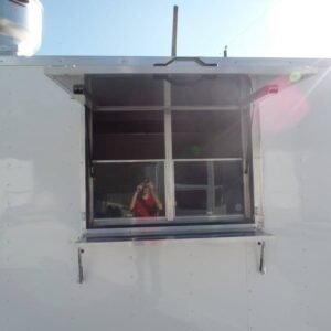 8.5 x 20 white concession trailer BBQ-ready kitchen - view 7