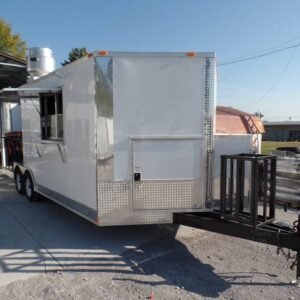 8.5 x 20 white concession trailer BBQ-ready kitchen - view 8