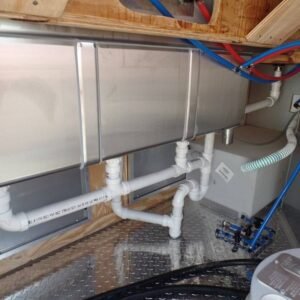 8.5 x 20 white concession trailer BBQ-ready kitchen - view 2