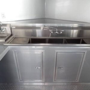 8.5 x 20 white concession trailer BBQ-ready kitchen - view 10