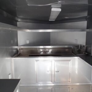 8.5 x 20 black concession trailer BBQ-ready event kitchen - view 13
