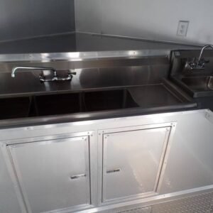 8.5 x 20 black concession trailer BBQ-ready event kitchen - view 15