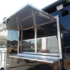 8.5 x 20 black concession trailer BBQ-ready event kitchen - view 10