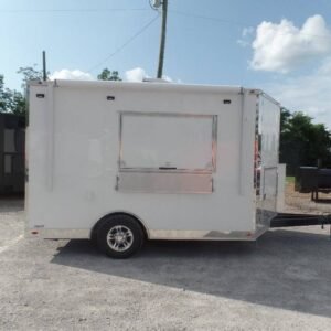 8.5 x 12 white food trailer with bright brandable finish - view 8