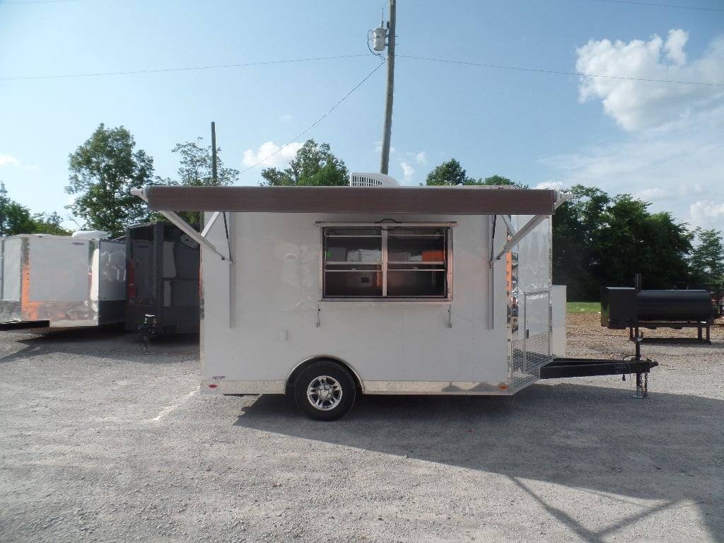 8.5′ x 12′ White Food Catering Concession Trailer