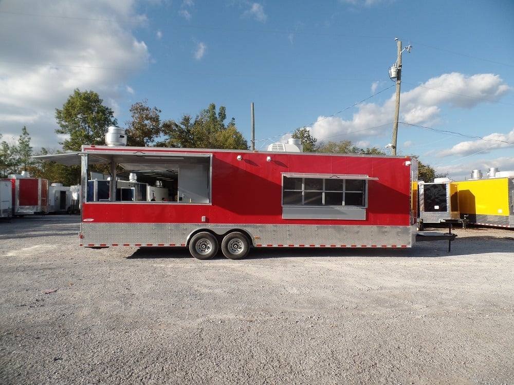 8.5′ x 30′ Concession BBQ Food Trailer Red Event Catering — photo 3