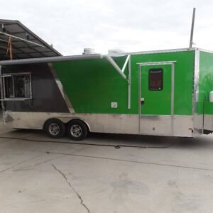 8.5' x 22' Electric Green Concession Food Trailer With Appliances