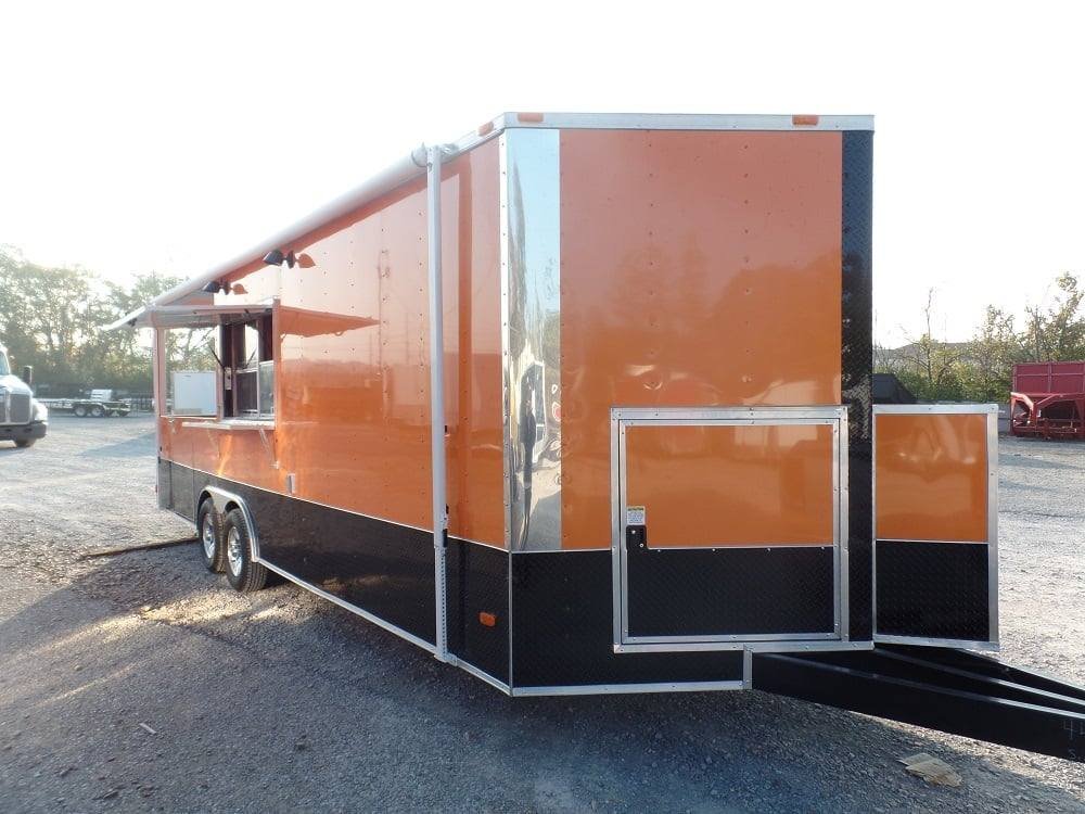 8.5′ x 24′ Concession Trailer Orange BBQ Food Event Catering — photo 2