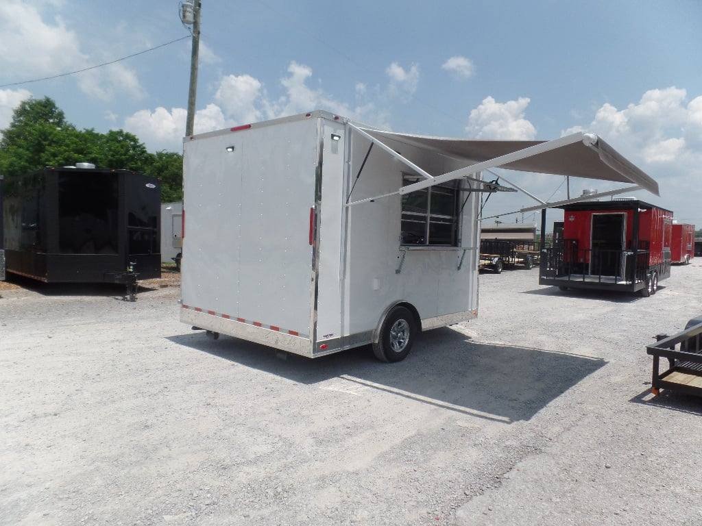 8.5′ x 12′ White Concession Food Trailer With Appliances