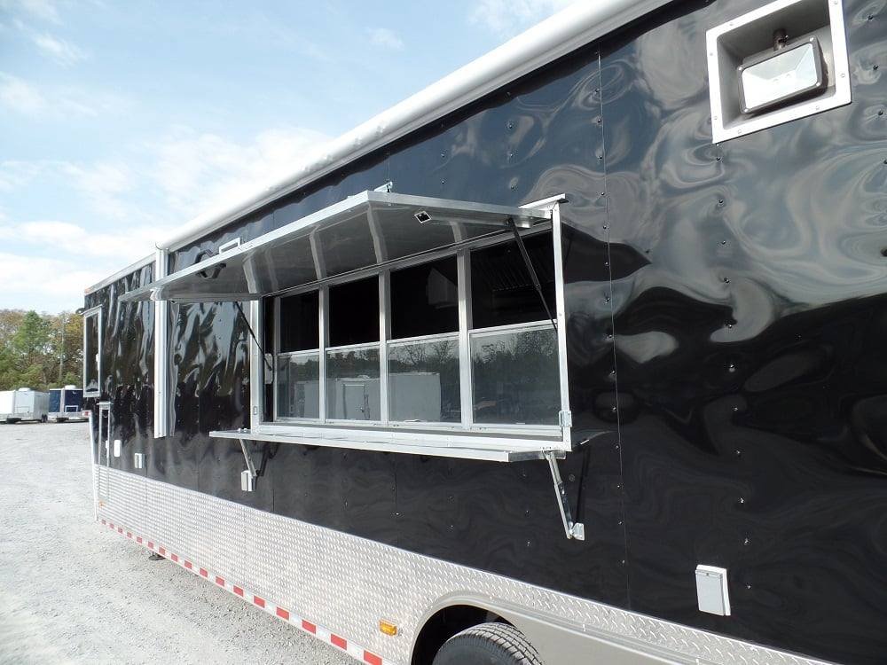 8.5′ x 45′ Concession Black Food Trailer BBQ Event Catering — photo 15