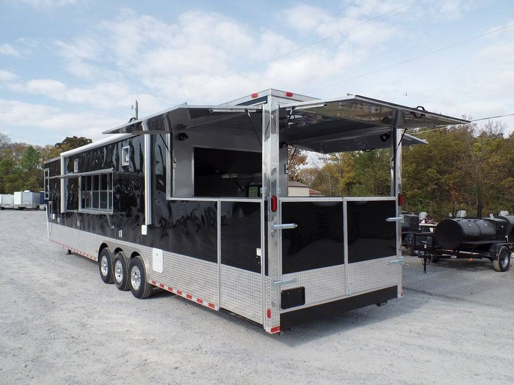 8.5′ x 45′ Concession Black Food Trailer BBQ Event Catering — photo 2