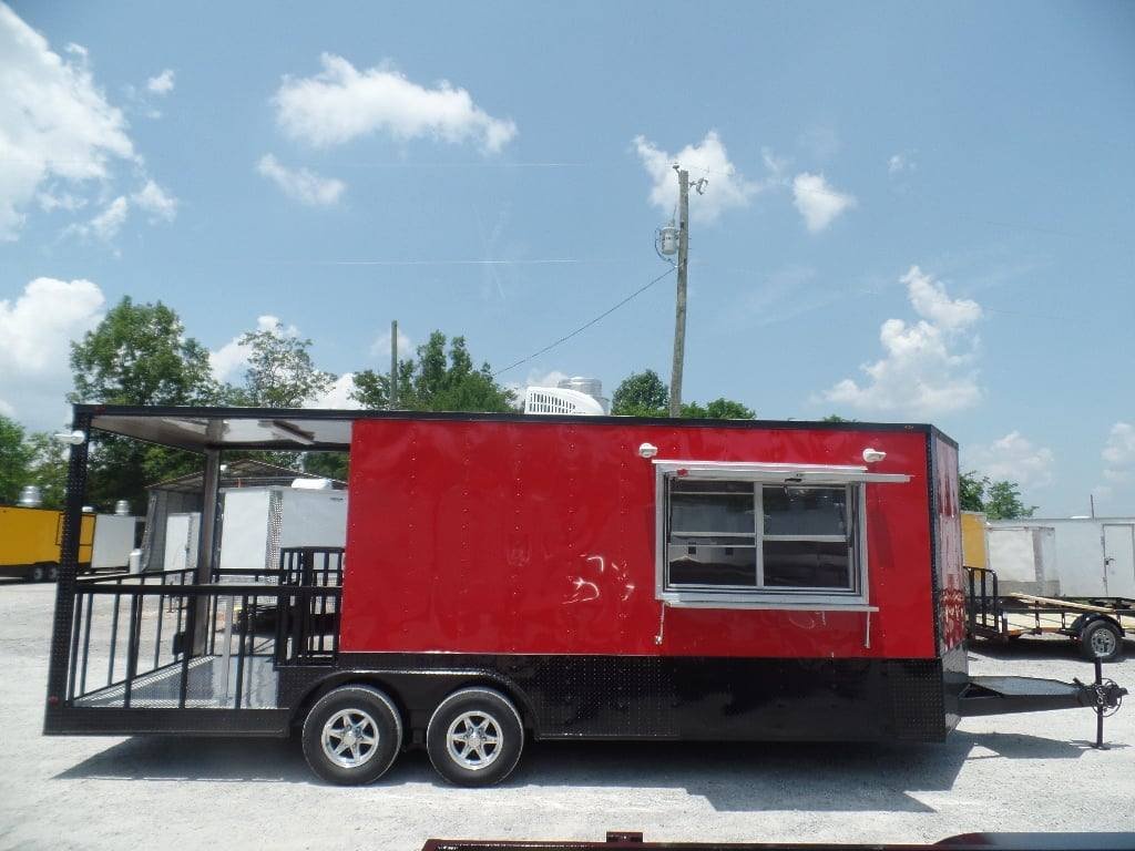 8.5′ x 22′ Red Porch BBQ Concession Food Event Trailer